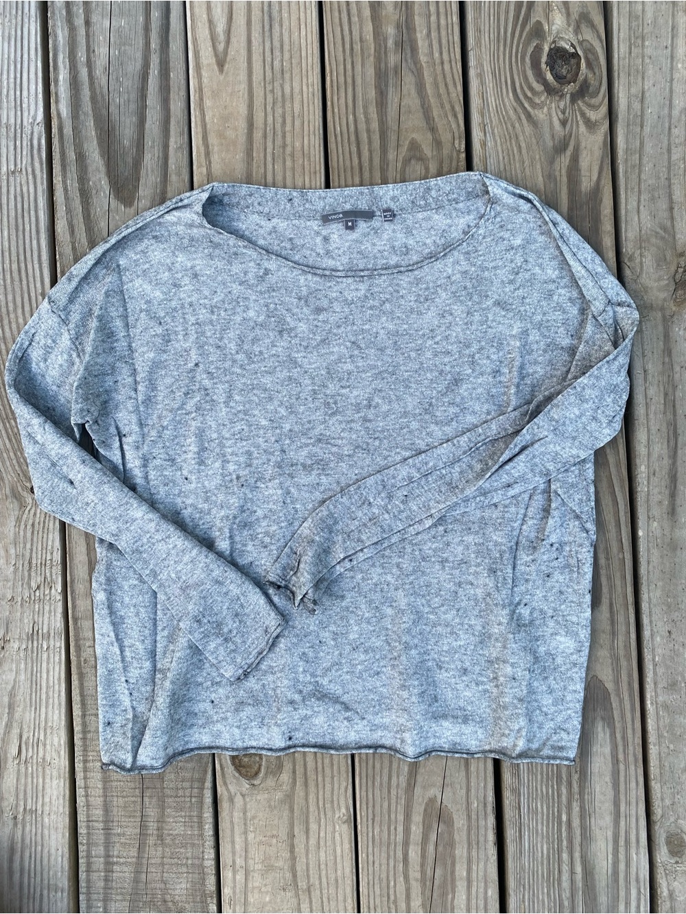Vince Heather Gray Long-Sleeve Crewneck Sweater